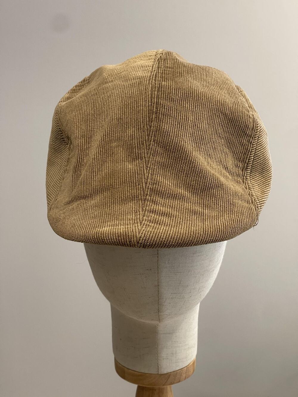 Hat Cap Flat Mens One Size Beige Corduroy Lined Cotton Solid Casual Fall